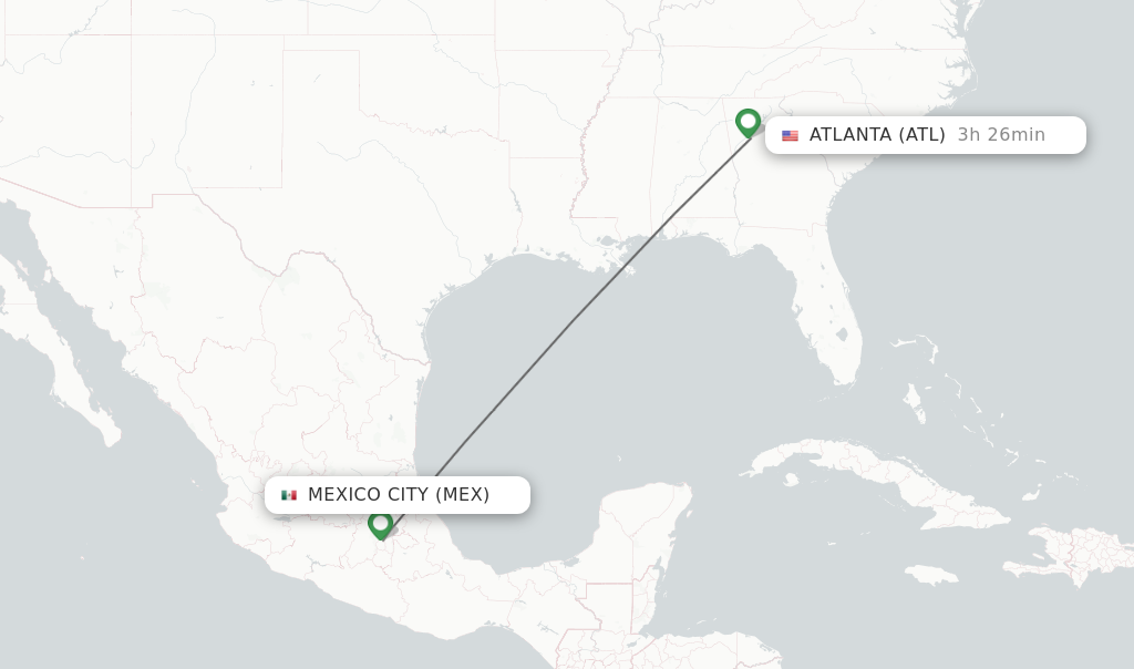 Direct non stop flights from Mexico City to Atlanta schedules