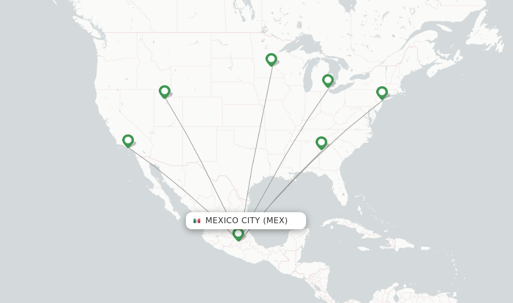 United flights from Mexico City, MEX 