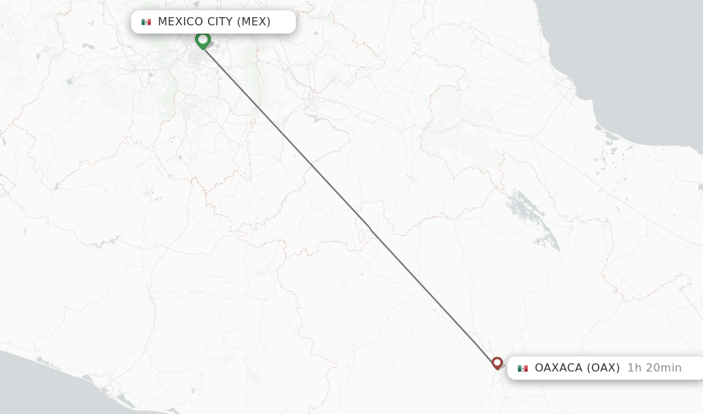 Direct non stop flights from Mexico City to Oaxaca schedules