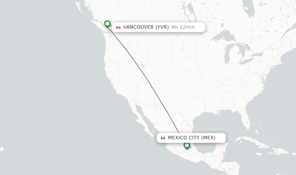 Direct Non Stop Flights From Mexico City To Vancouver Schedules   MEX YVR 