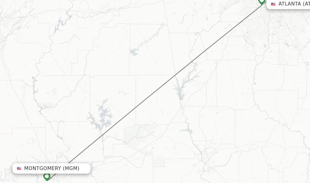 Direct Non Stop Flights From Montgomery To Atlanta Schedules   MGM ATL 