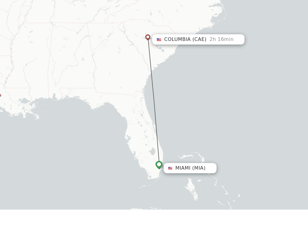 Direct non stop flights from Miami to Columbia schedules