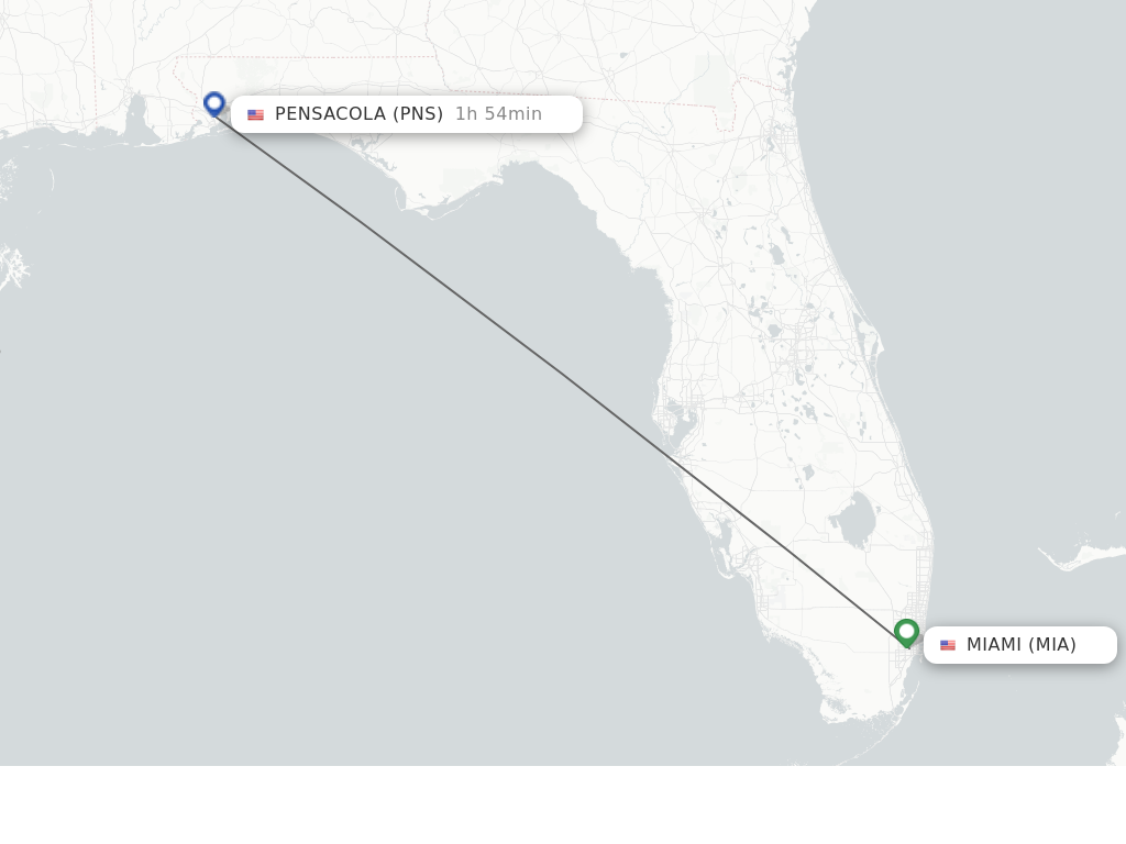 Direct non stop flights from Miami to Pensacola schedules