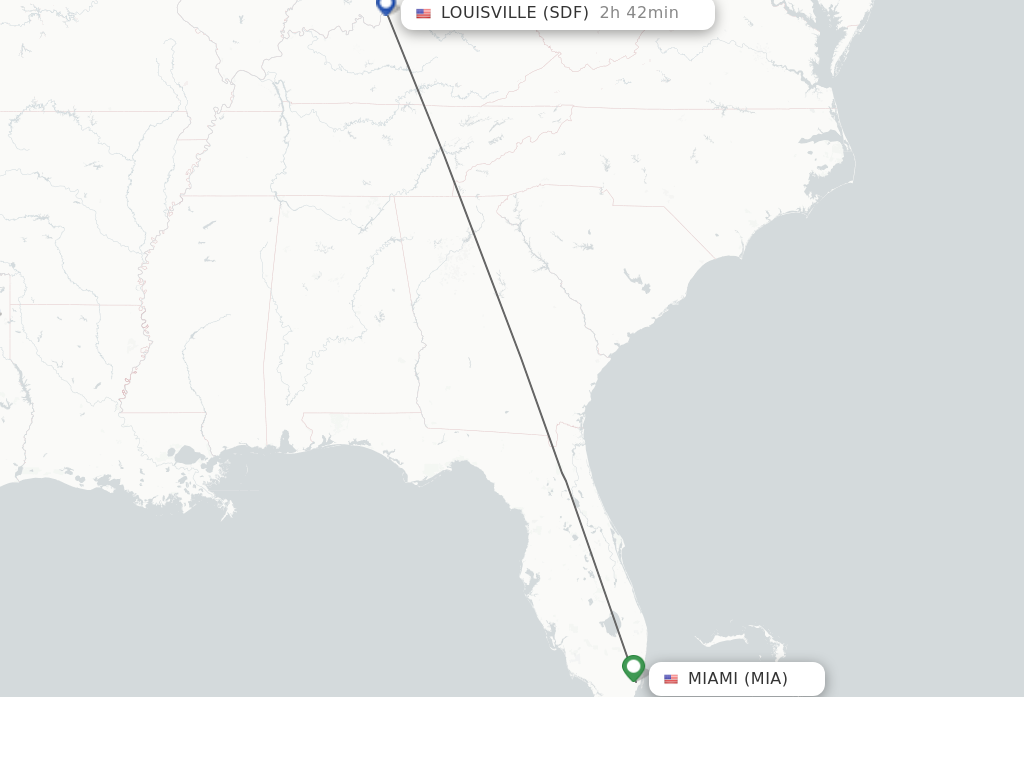 Direct non stop flights from Miami to Louisville schedules