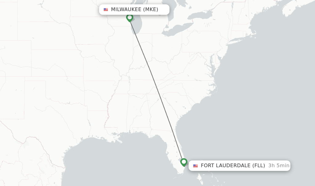 Direct non stop flights from Milwaukee to Fort Lauderdale