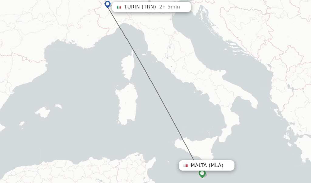 Direct non stop flights from Malta to Turin schedules