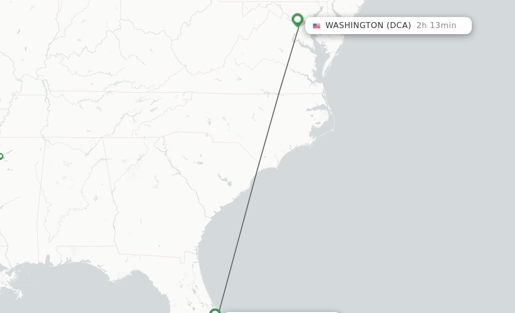 Direct non stop flights from Melbourne to Washington schedules