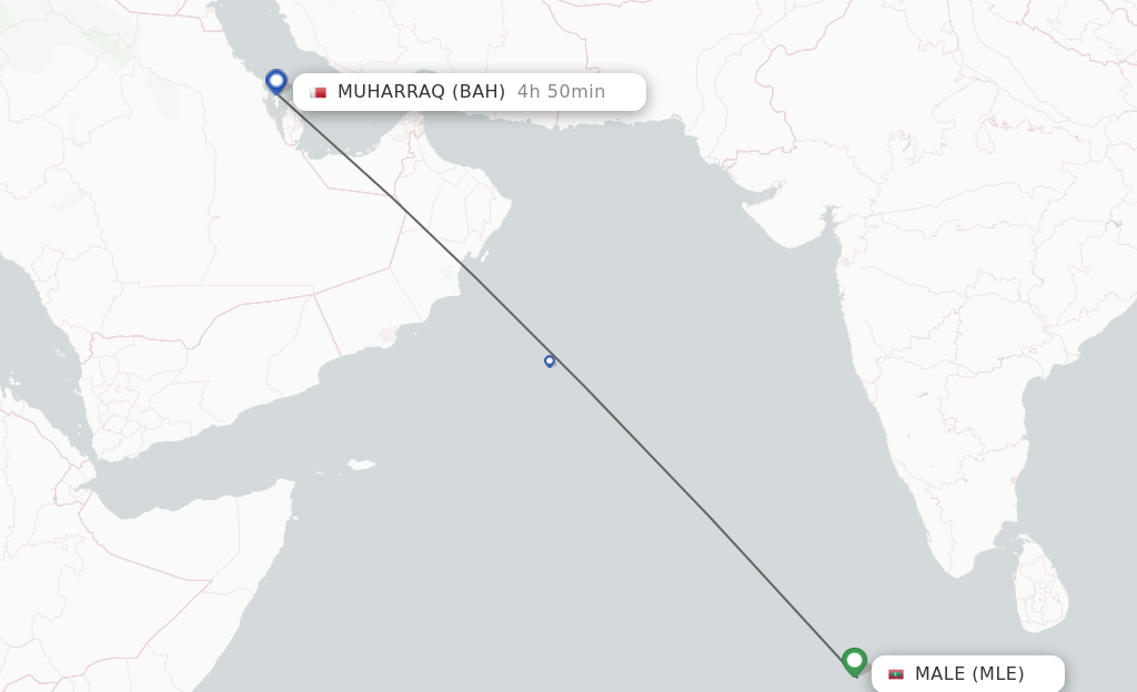 Direct non stop flights from Male to Bahrain schedules