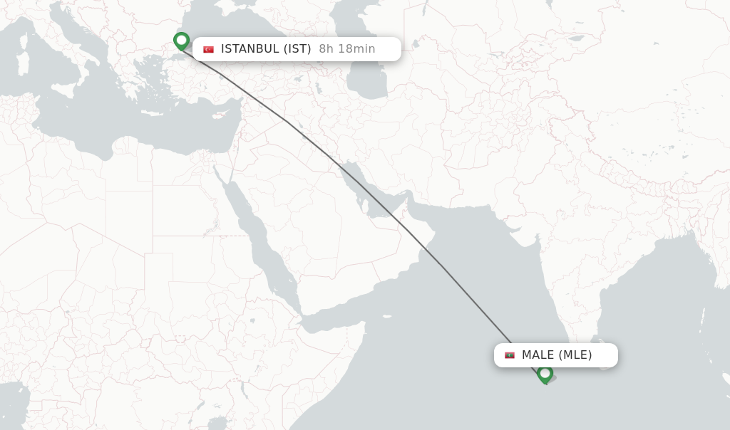 Direct non stop flights from Male to Istanbul schedules