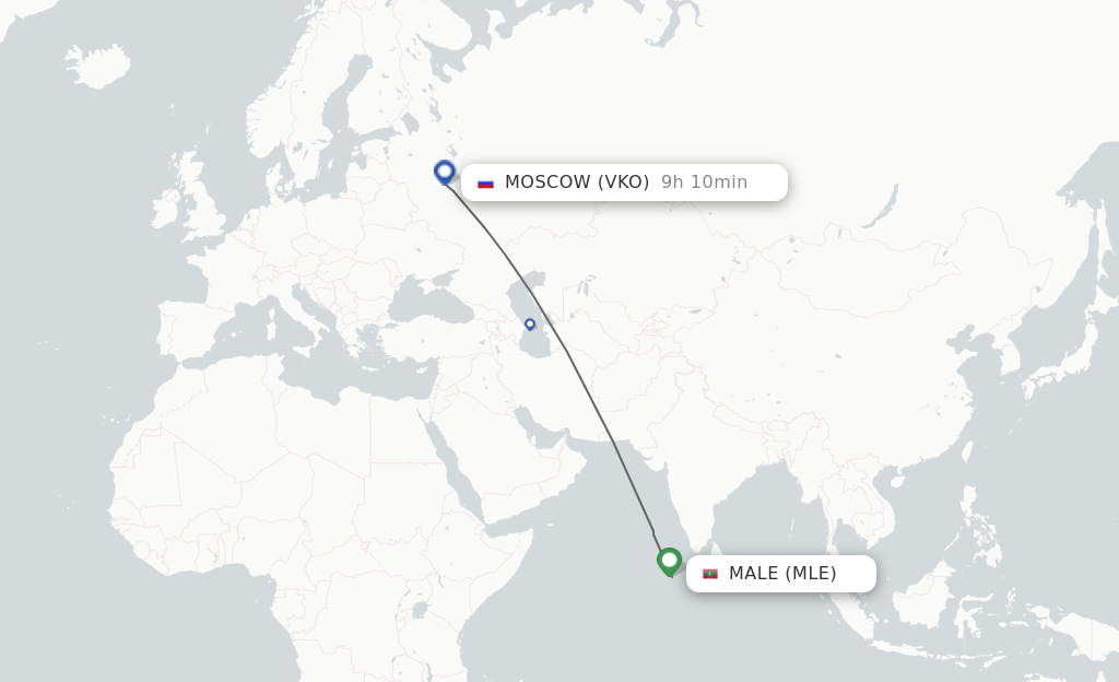 Direct non stop flights from Male to Moscow schedules