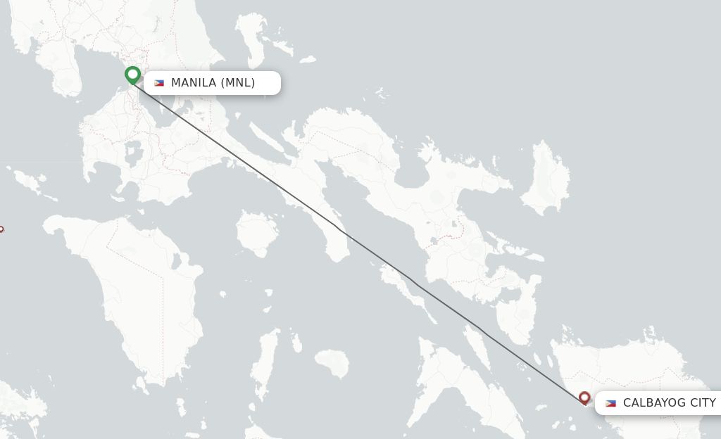 Direct (nonstop) flights from Manila to Calbayog schedules