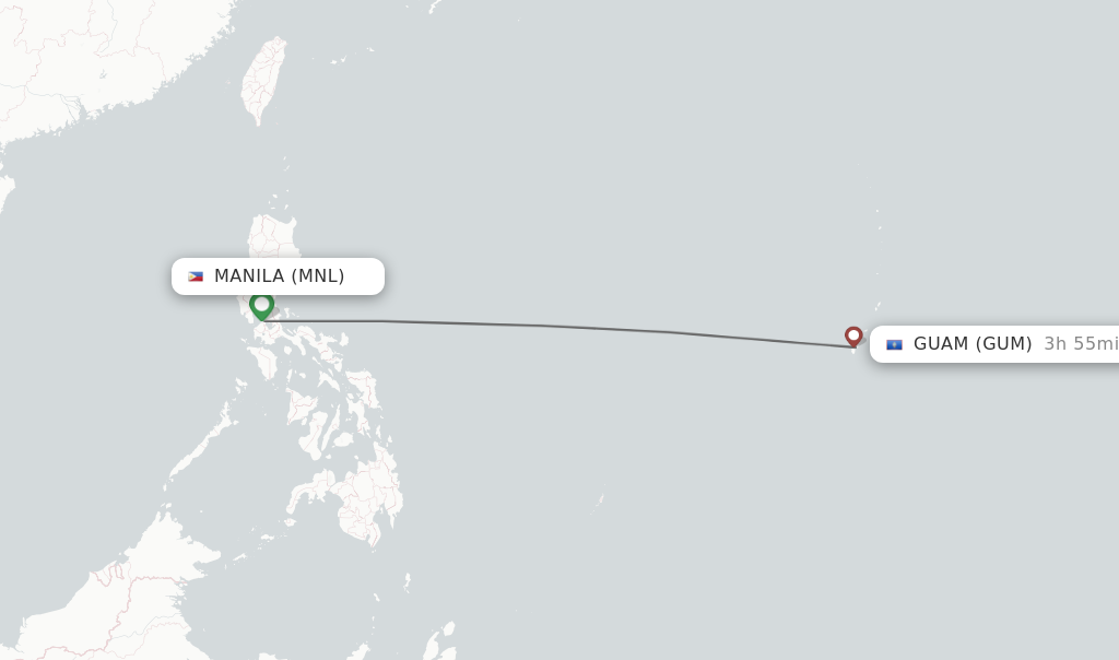 manila to guam travel time