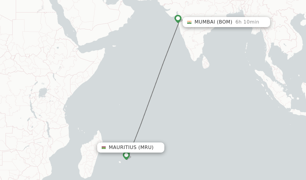 Direct (non-stop) flights from Mauritius to Mumbai - schedules ...