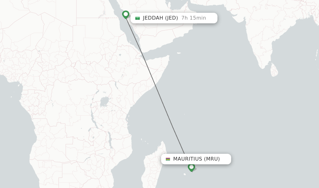 Direct non stop flights from Mauritius to Jeddah schedules