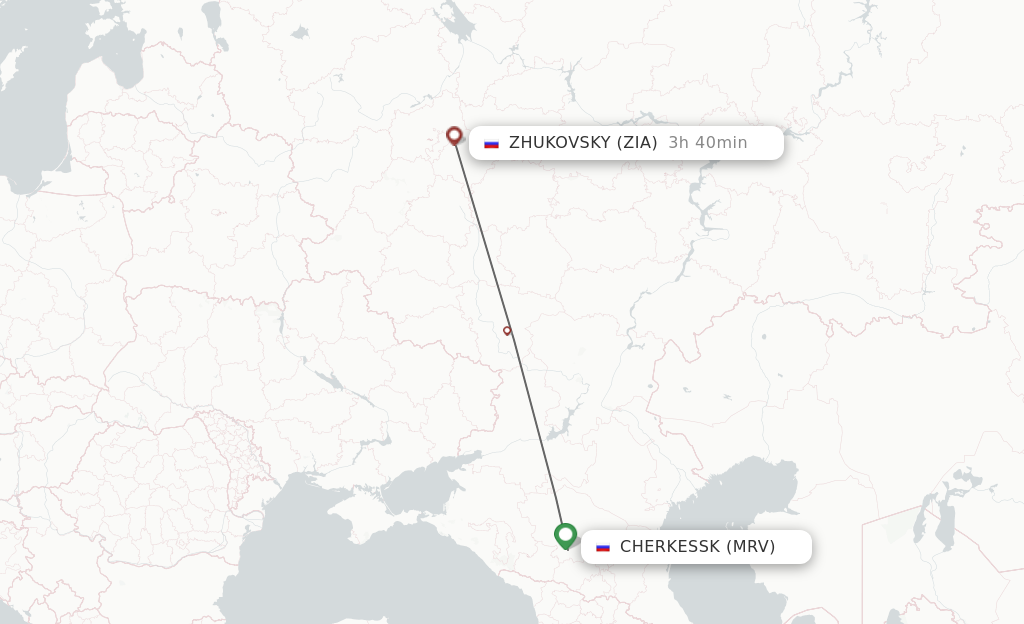 Direct (non-stop) Flights From Mineralnye Vody To Zhukovsky - Schedules ...