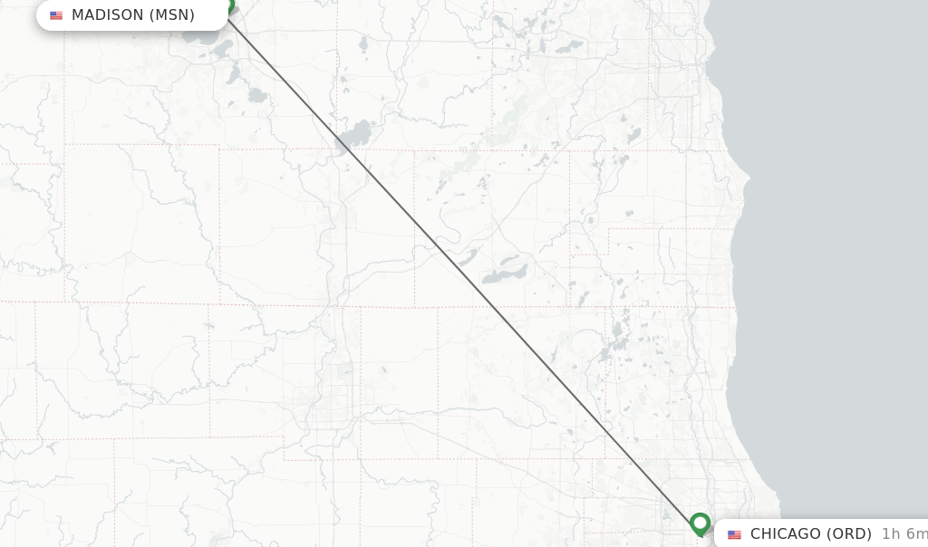 Direct non stop flights from Madison to Chicago schedules