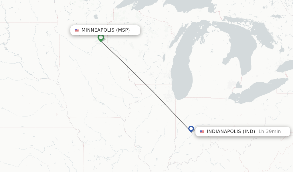 Direct non stop flights from Minneapolis to Indianapolis