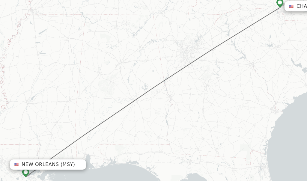 Direct non stop flights from New Orleans to Charlotte