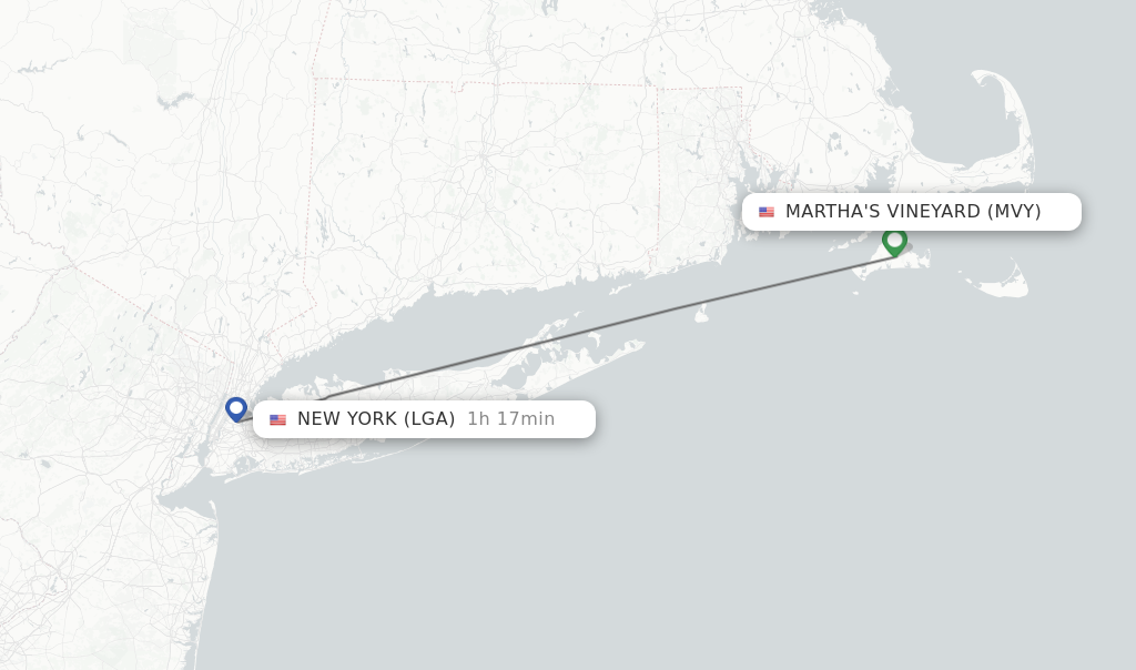 Direct non stop flights from Martha s Vineyard to New York