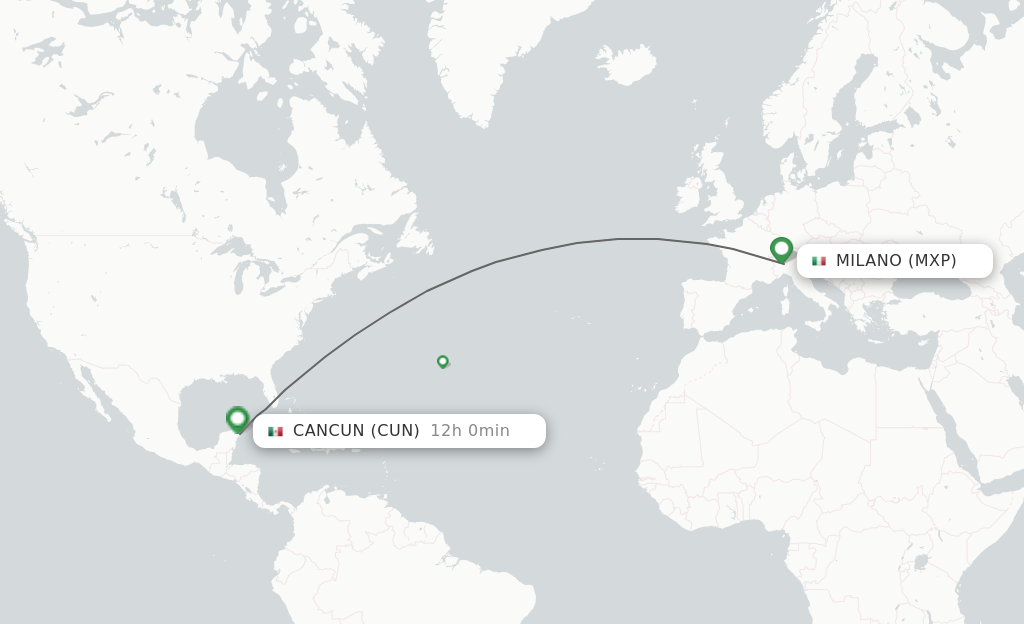 Direct (non-stop) Flights From Milan To Cancun - Schedules ...