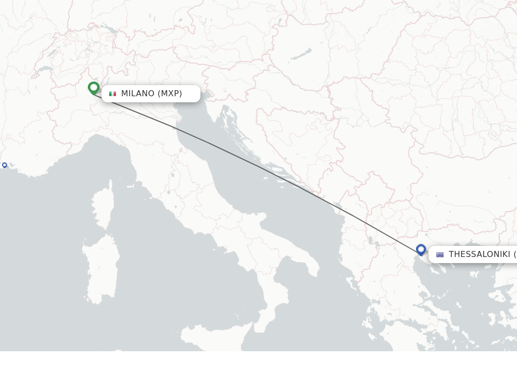 Direct non stop flights from Milan to Thessaloniki schedules