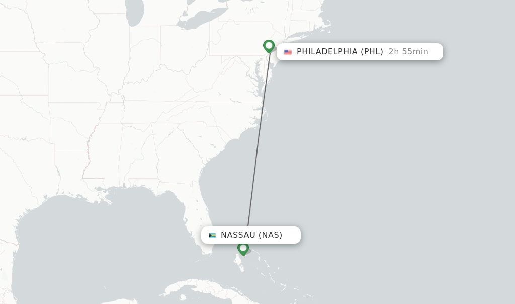 Direct non stop flights from Nassau to Philadelphia schedules