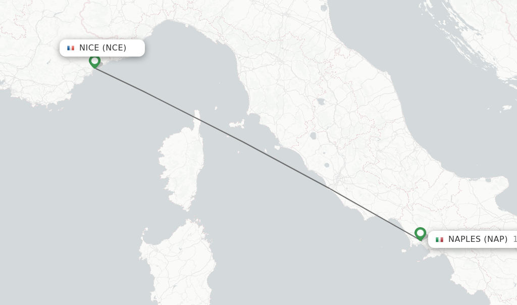 Direct non stop flights from Nice to Naples schedules