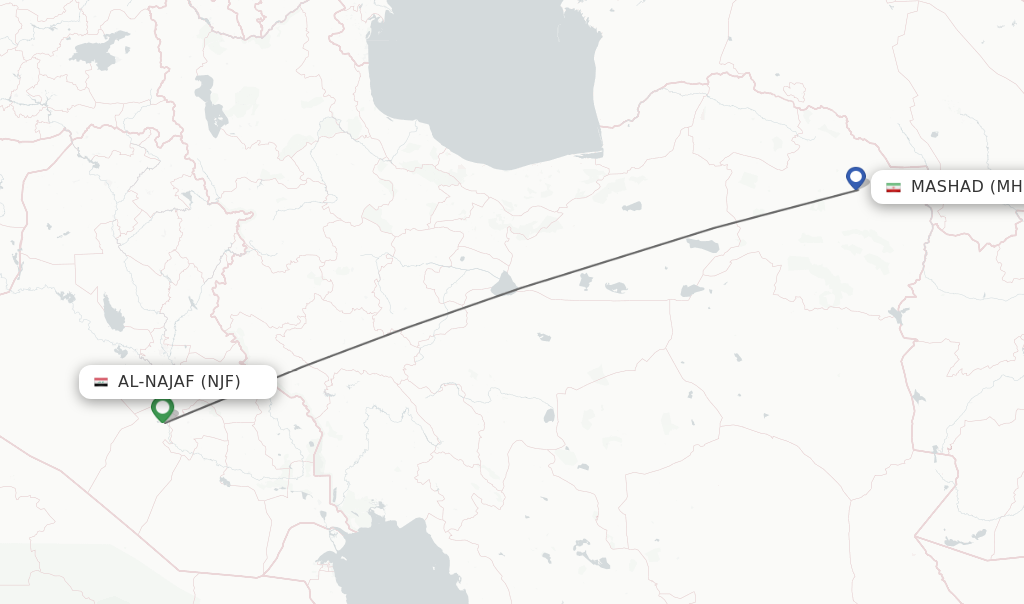 Direct (non-stop) flights from Al-Najaf to Mashad - schedules ...