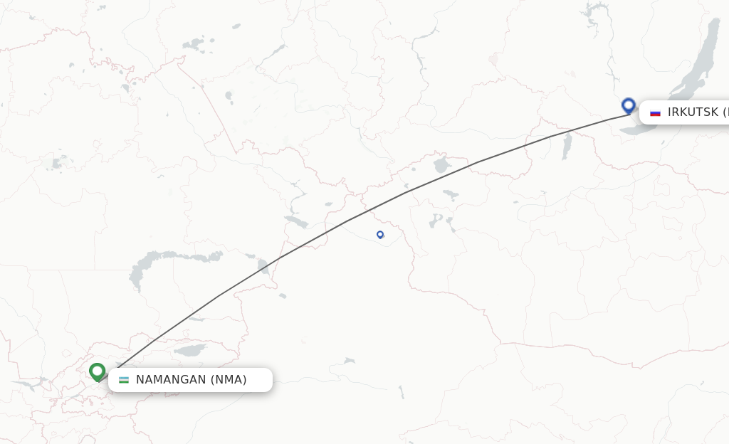 Direct (non-stop) flights from Namangan to Irkutsk - schedules ...