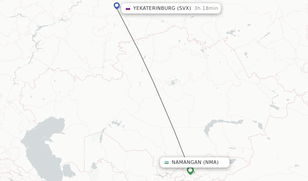 Direct (non-stop) Flights From Namangan To Yekaterinburg - Schedules 