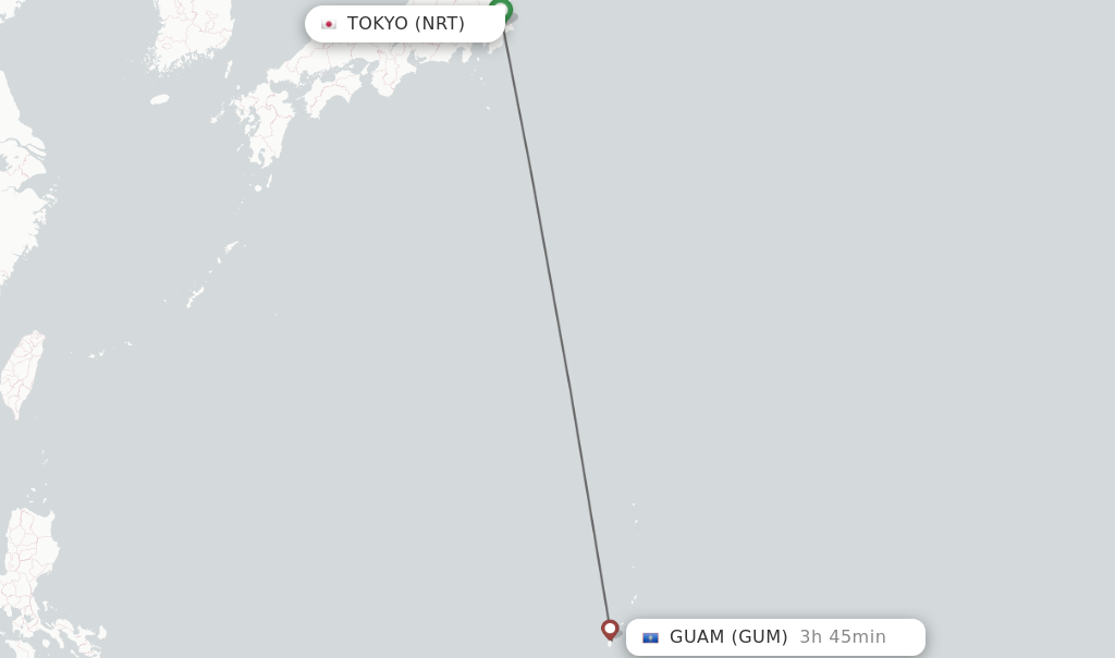 Direct Non Stop Flights From Tokyo To Guam Schedules FlightsFrom Com   NRT GUM 