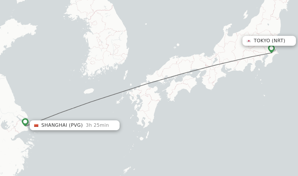 Direct non stop flights from Tokyo to Shanghai schedules