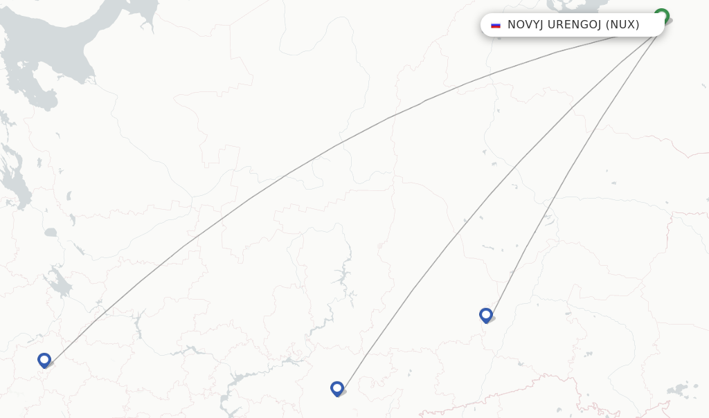 Gazpromavia flights from Novyj Urengoj, NUX - FlightsFrom.com