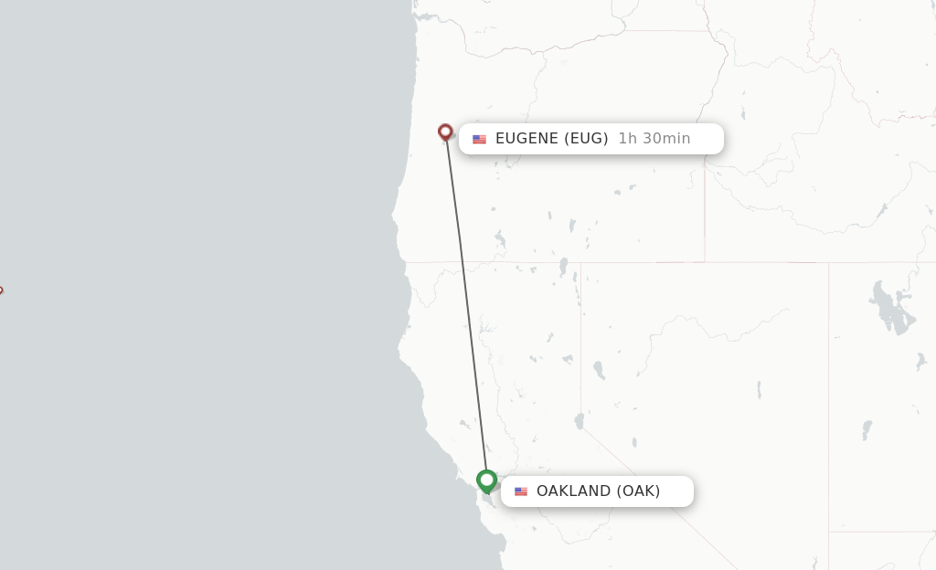 Direct non stop flights from Oakland to Eugene schedules