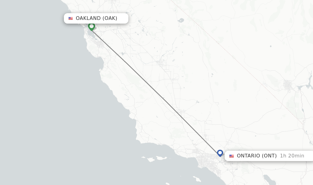 Direct non stop flights from Oakland to Ontario schedules