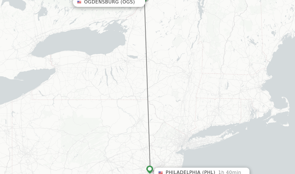 Direct Non Stop Flights From Ogdensburg To Philadelphia Schedules