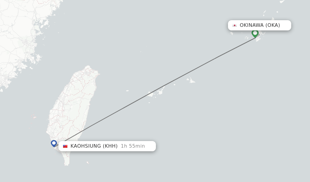 Direct (non-stop) flights from Okinawa to Kaohsiung - schedules ...