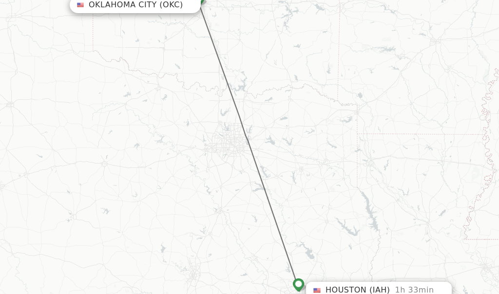 Direct non stop flights from Oklahoma City to Houston