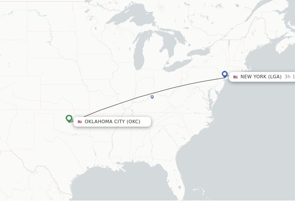 Direct non stop flights from Oklahoma City to New York