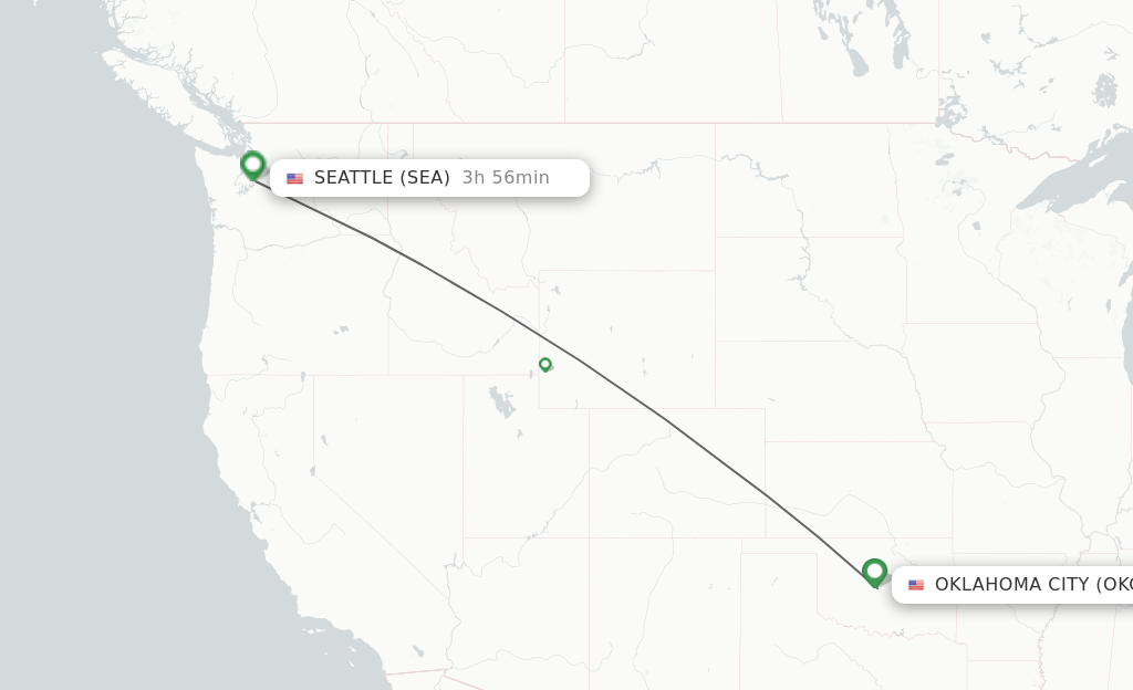 Direct non stop flights from Oklahoma City to Seattle