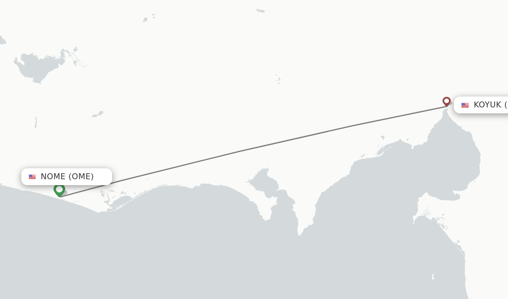 Direct non stop flights from Nome to Koyuk schedules