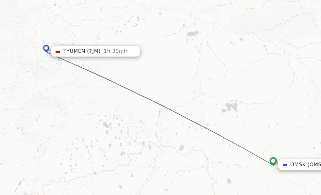 Direct (non-stop) flights from Omsk to Tyumen - schedules - FlightsFrom.com