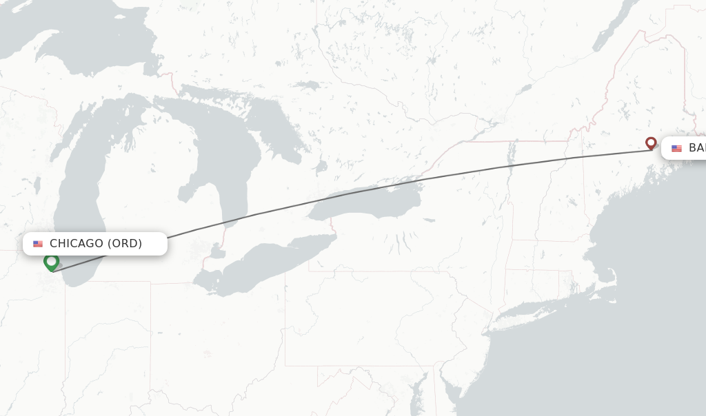 Direct non stop flights from Chicago to Bangor schedules