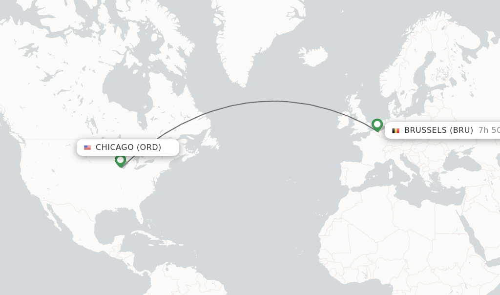 Direct non stop flights from Chicago to Brussels schedules