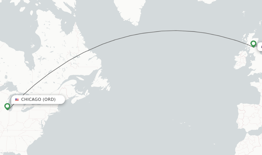 Direct (nonstop) flights from Chicago to Edinburgh schedules