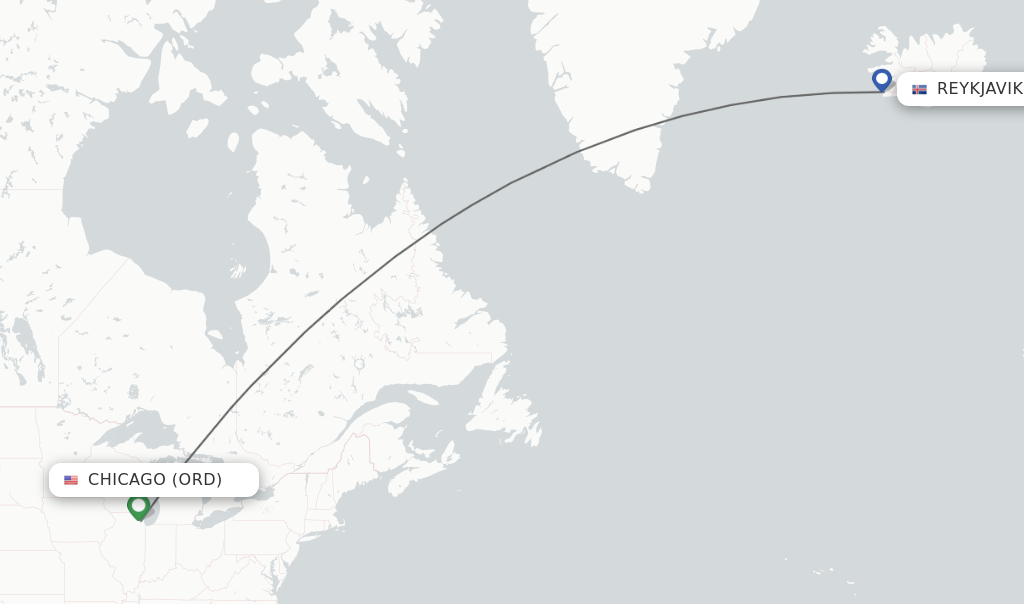 Direct non stop flights from Chicago to Reykjavik schedules