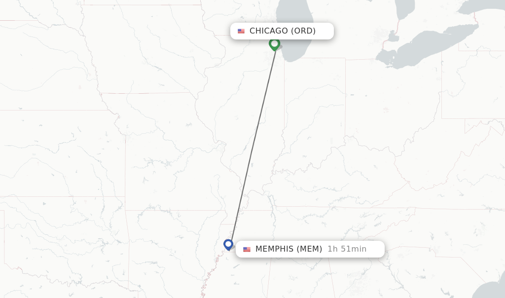 Direct non stop flights from Chicago to Memphis schedules