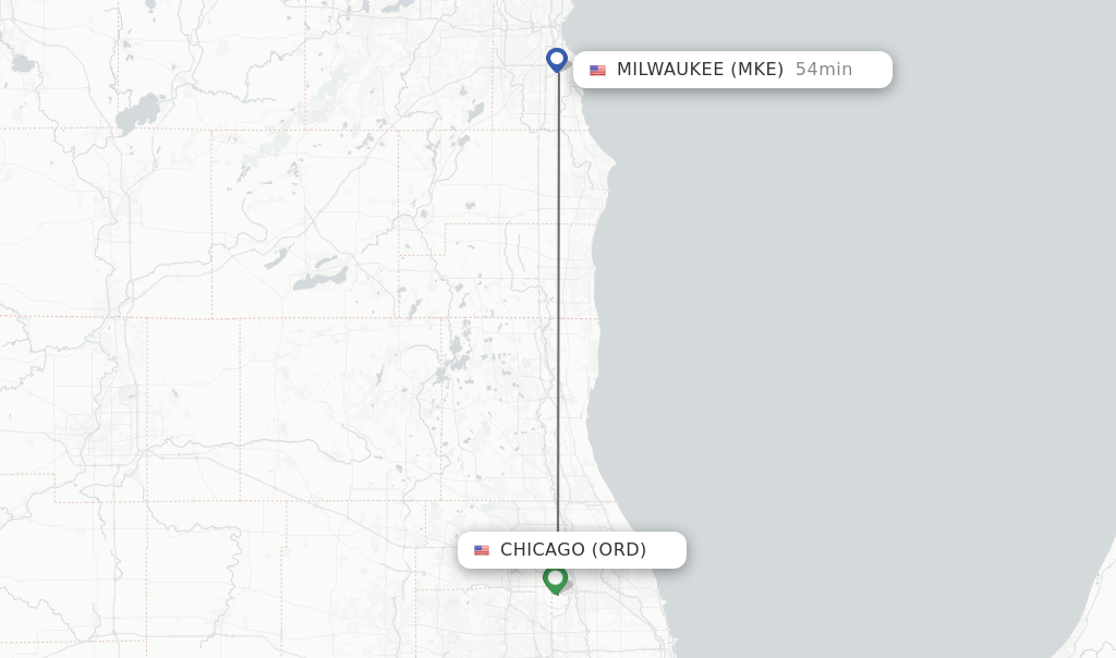 Direct non stop flights from Chicago to Milwaukee schedules