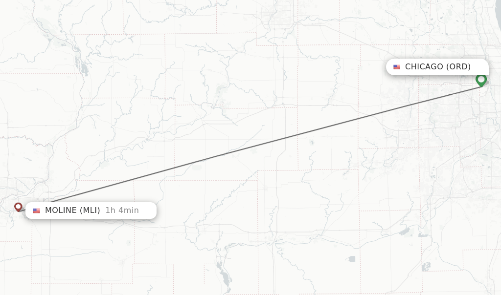 Direct non stop flights from Chicago to Moline schedules