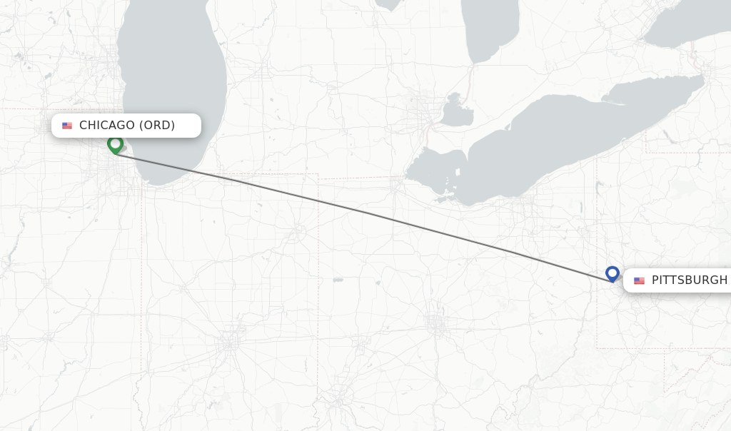 Direct non stop flights from Chicago to Pittsburgh schedules